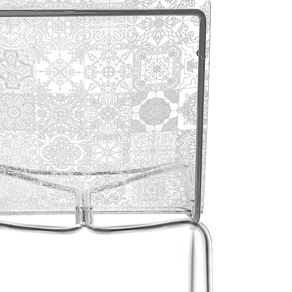 Silla de salón de plexiglás y hierro Made in Italy, 2 piezas - Pumbaa Viadurini
