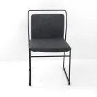 Silla de salón en tela y lacada Made in Italy - Uralia Viadurini