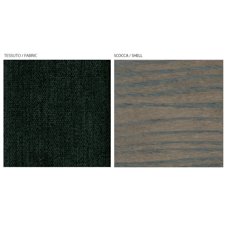 Silla de Salón en Tela y Madera Maciza de Haya Made in Italy - Rein Viadurini