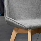 Silla de salón en tela y madera moderna hecha en Italia, Oriella Viadurini