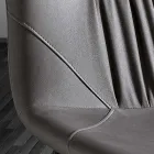 Silla de salón en tejido de fibra con efecto piel y metal Made in Italy - Gohan Viadurini