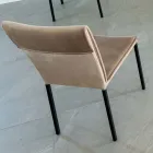 Silla de Salón en Terciopelo Antimanchas y Estructura Negra - Haroon Viadurini