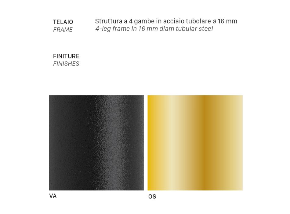 Silla de salón tapizada en terciopelo Made in Italy, 2 piezas - Garland Viadurini