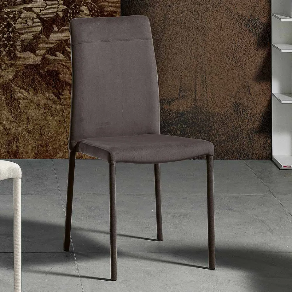 Silla de Salón Totalmente Tapizada en Tela Made in Italy - Lorelai Viadurini