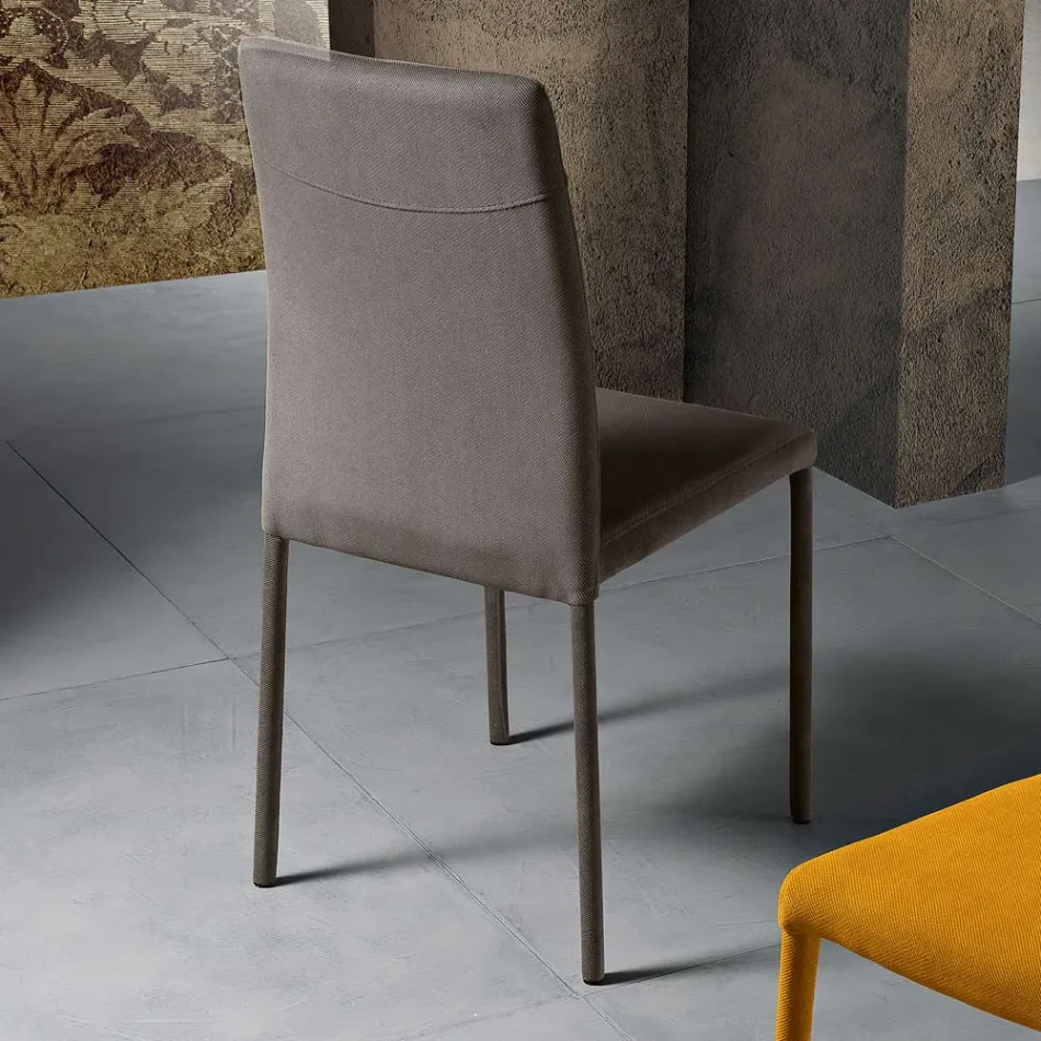 Silla de Salón Totalmente Tapizada en Tela Made in Italy - Lorelai Viadurini