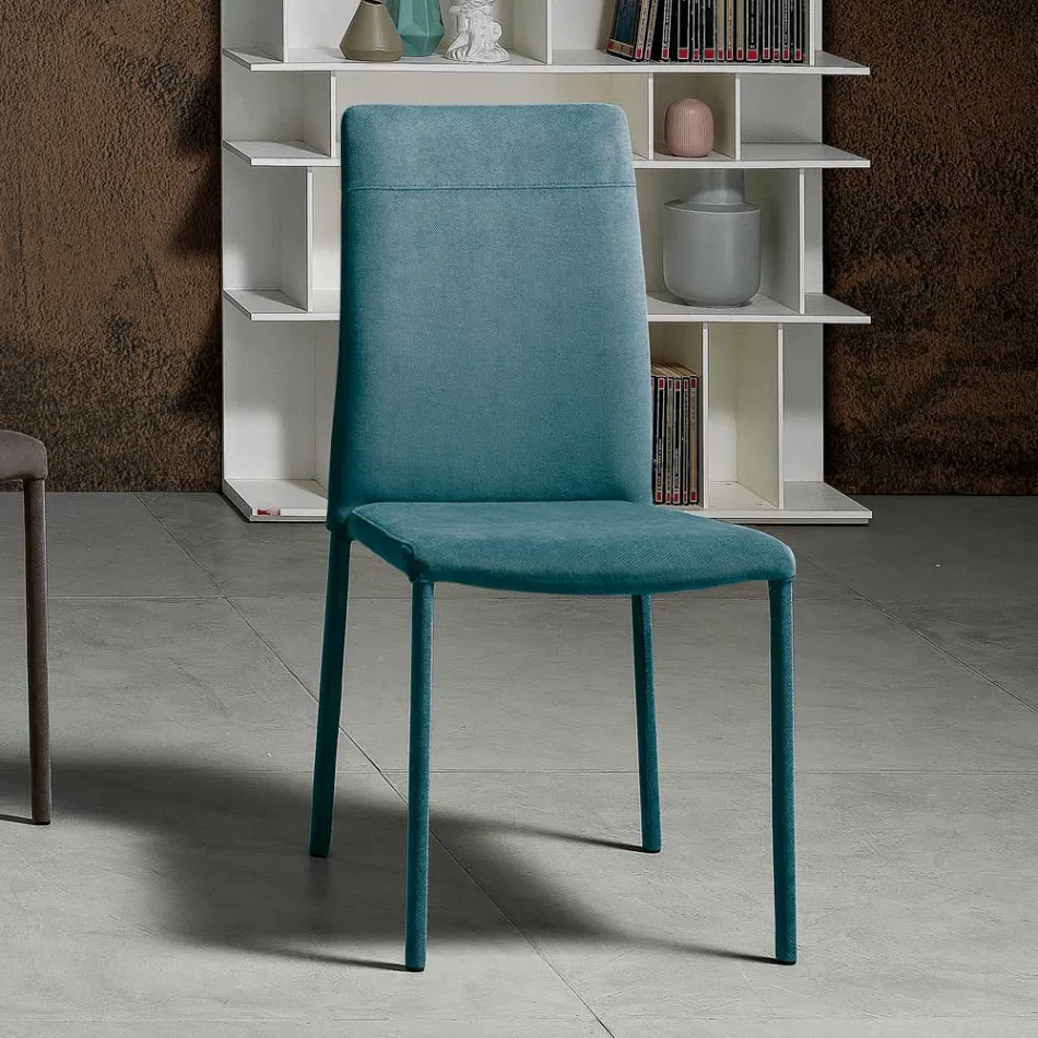 Silla de Salón Totalmente Tapizada en Tela Made in Italy - Lorelai Viadurini