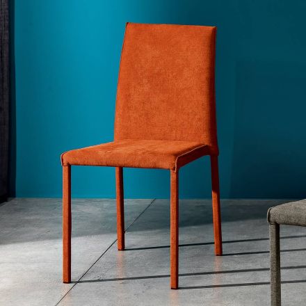 Silla de Salón Totalmente Tapizada en Tela Made in Italy - Rosetta Viadurini