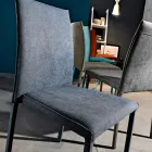 Silla de Salón Totalmente Tapizada en Tela Made in Italy - Rosetta Viadurini