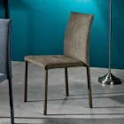 Silla de Salón Totalmente Tapizada en Tela Made in Italy - Rosetta Viadurini