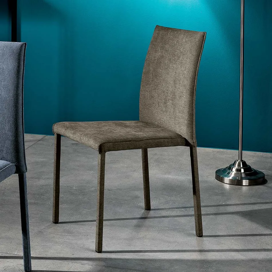 Silla de Salón Totalmente Tapizada en Tela Made in Italy - Rosetta Viadurini