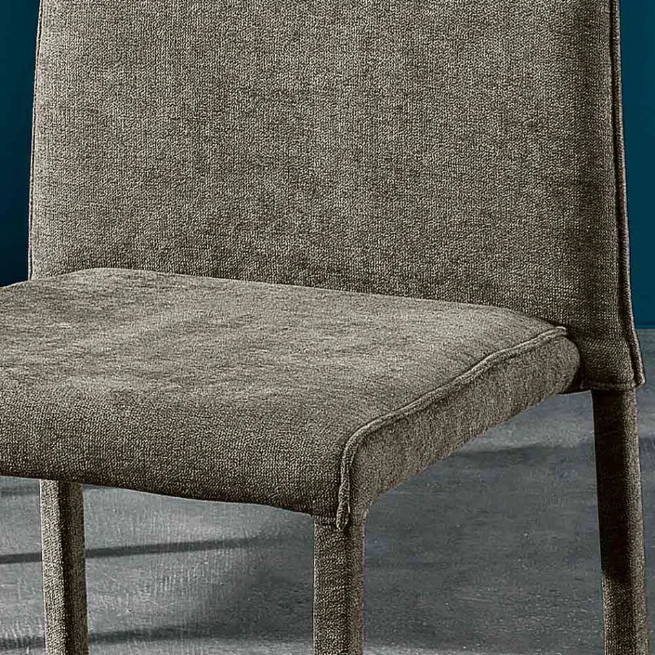 Silla de Salón Totalmente Tapizada en Tela Made in Italy - Rosetta Viadurini