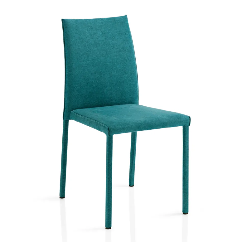 Silla de Salón Totalmente Tapizada en Tela Made in Italy - Rosetta Viadurini