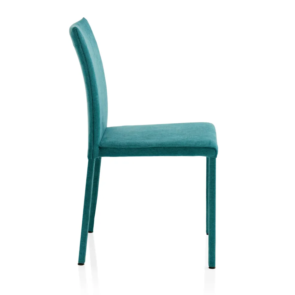 Silla de Salón Totalmente Tapizada en Tela Made in Italy - Rosetta Viadurini