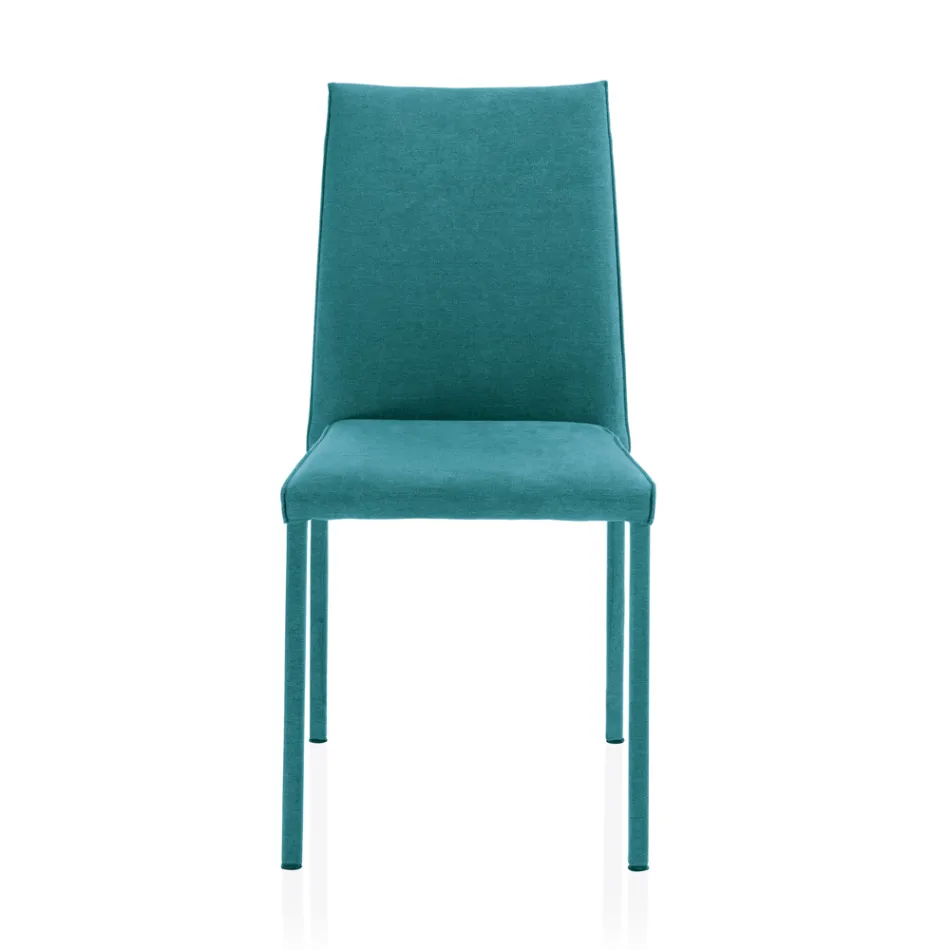 Silla de Salón Totalmente Tapizada en Tela Made in Italy - Rosetta Viadurini