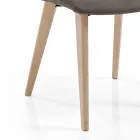 Silla de Salón Tapizada en Tela y Patas de Fresno Diseño - Florinda Viadurini