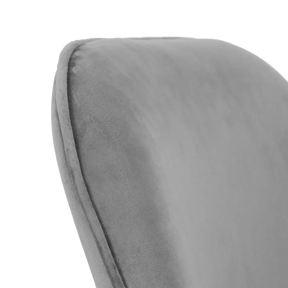 Silla de Oficina con Base de Metal y Asiento de Tela - Anguila Viadurini