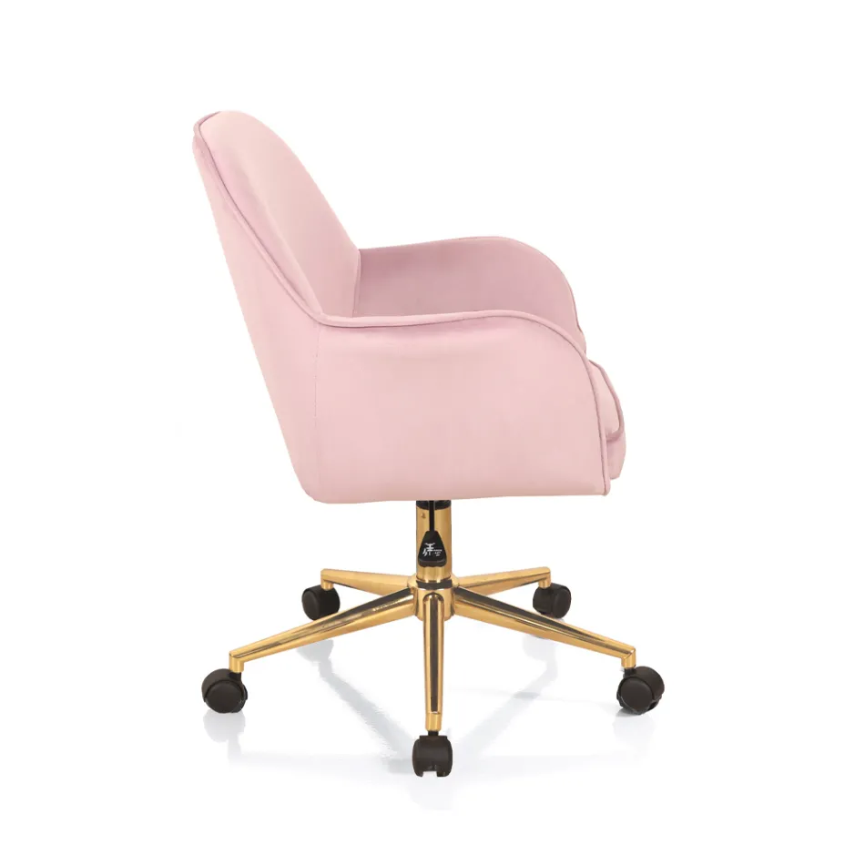 Silla de Oficina con Base de Metal y Asiento de Tela - Anguila Viadurini