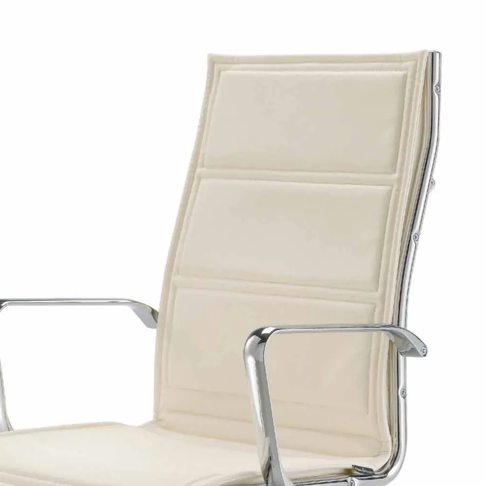 Silla de oficina con monocasco en simil piel fabricada en Italia Agata Viadurini