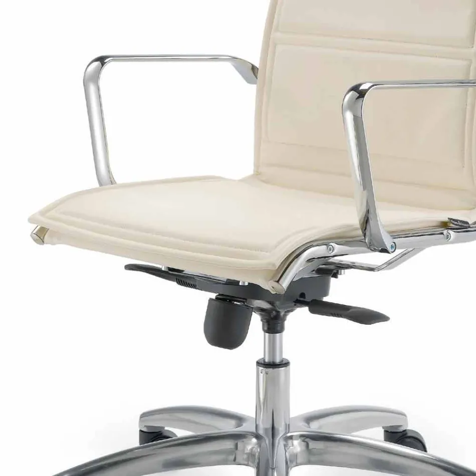 Silla de oficina con monocasco en simil piel fabricada en Italia Agata Viadurini