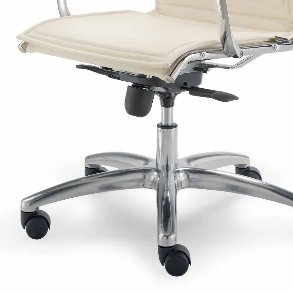 Silla de oficina con monocasco en simil piel fabricada en Italia Agata Viadurini