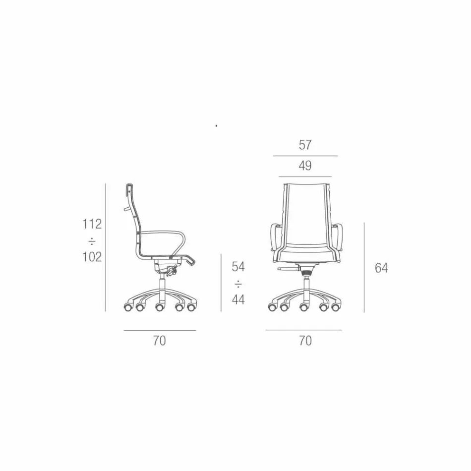 Silla de oficina con monocasco en simil piel fabricada en Italia Agata Viadurini