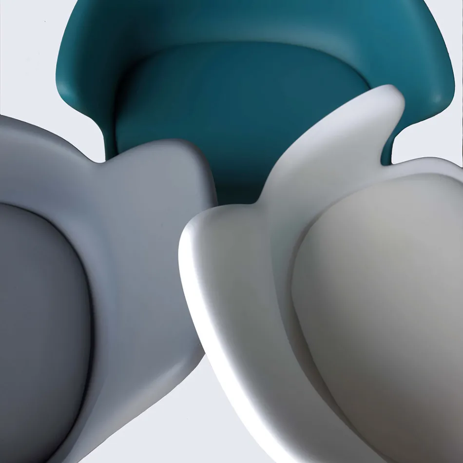 Silla de Oficina con Ruedas, Apoyabrazos y Asiento Regulable en Altura - Iuri Viadurini