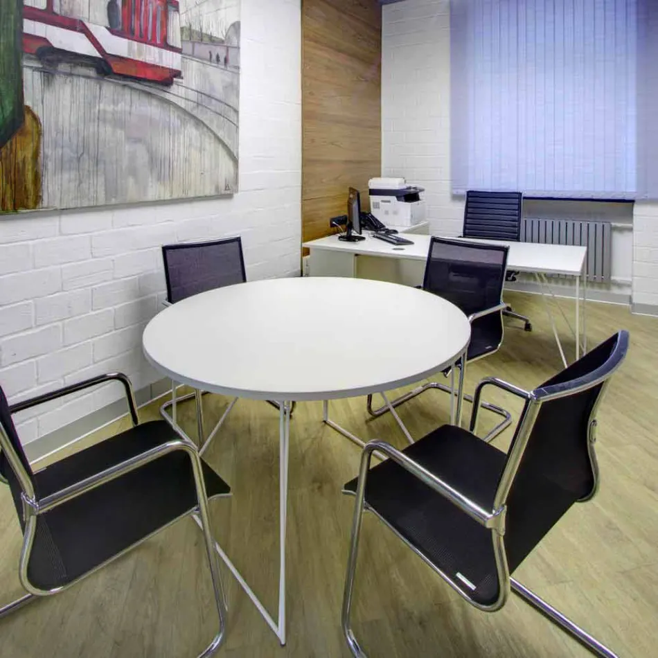 Silla de oficina ergonómica tipo trineo con reposabrazos Made in Italy - Filanna Viadurini