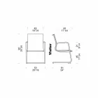 Silla de oficina ergonómica tipo trineo con reposabrazos Made in Italy - Filanna Viadurini