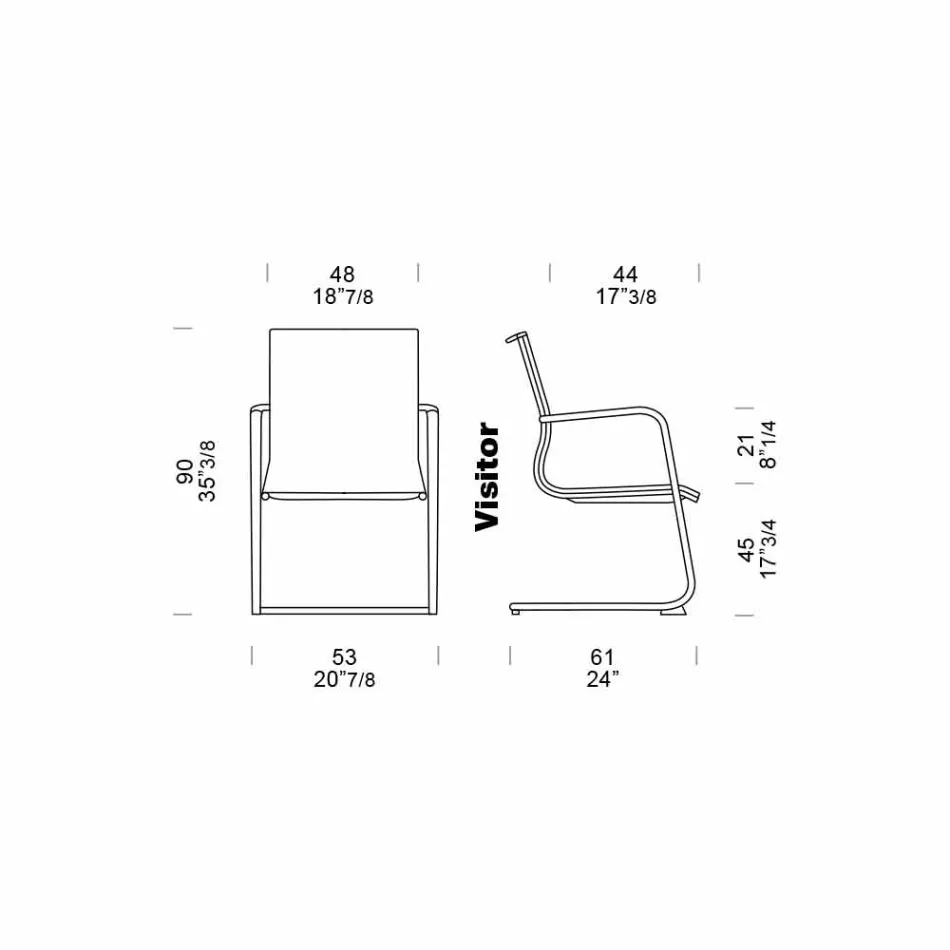 Silla de oficina ergonómica tipo trineo con reposabrazos Made in Italy - Filanna Viadurini