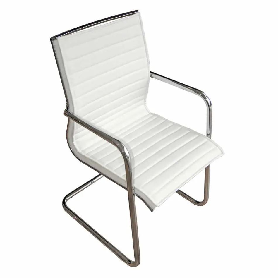 Silla de oficina ergonómica tipo trineo con reposabrazos Made in Italy - Filanna Viadurini