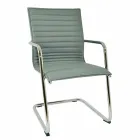 Silla de oficina ergonómica tipo trineo con reposabrazos Made in Italy - Filanna Viadurini