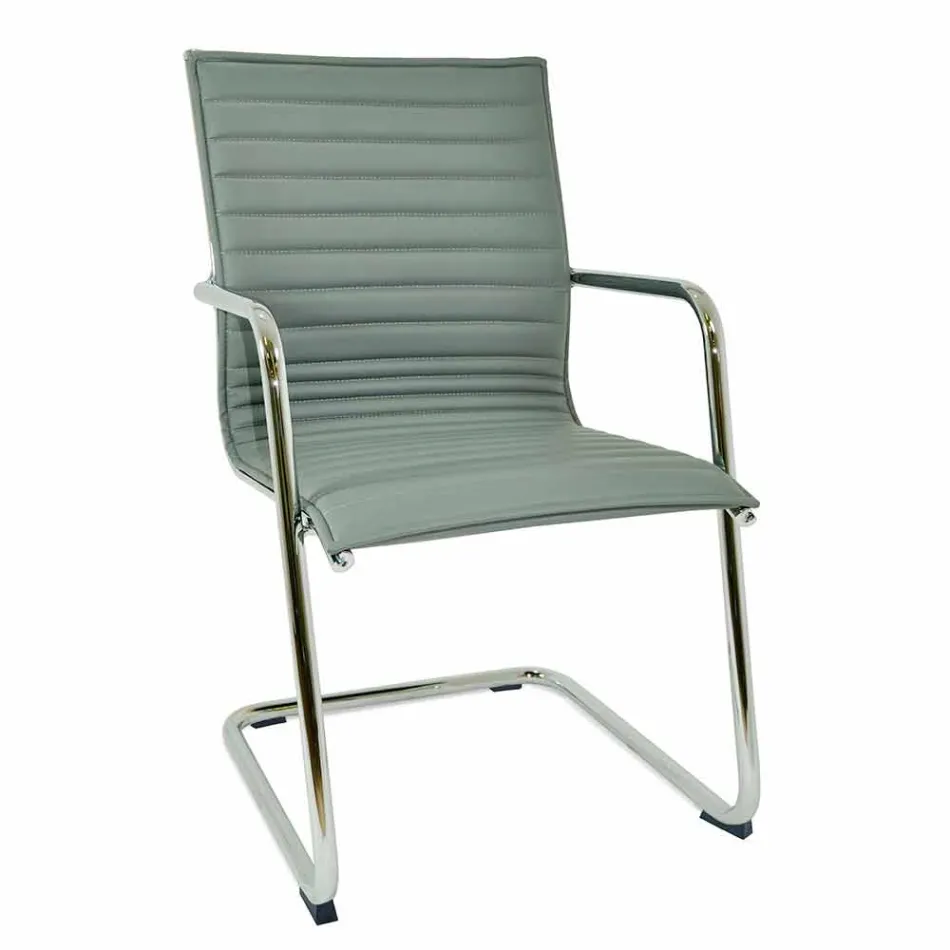 Silla de oficina ergonómica tipo trineo con reposabrazos Made in Italy - Filanna Viadurini