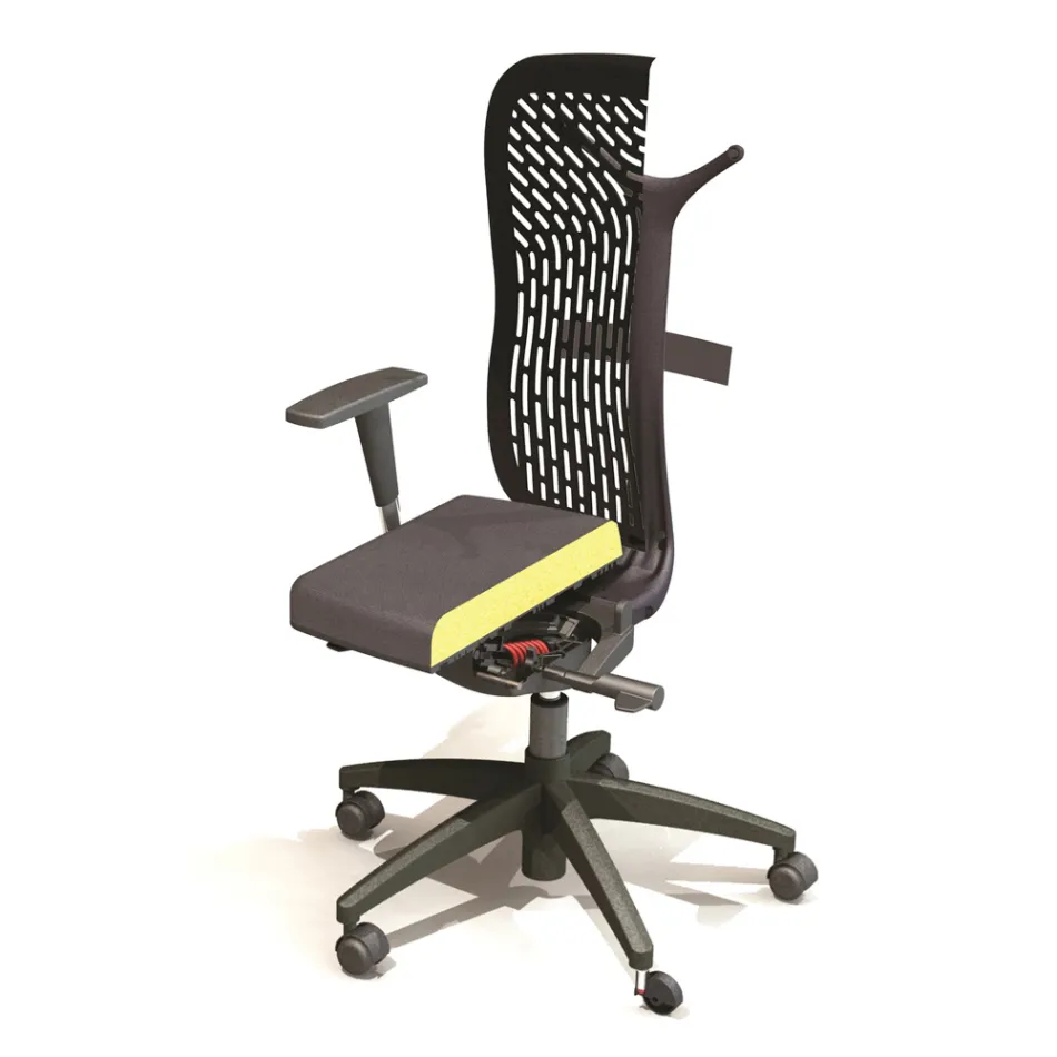 Silla de oficina ergonómica y giratoria con reposabrazos Made in Italy - Fulvio Viadurini
