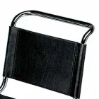 Silla de oficina de cuero con estructura de acero cromado Made in Italy - Elite Viadurini