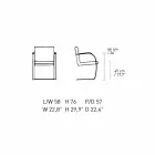 Silla de oficina de cuero con estructura de acero cromado Made in Italy - Cuarzo Viadurini