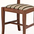 Silla de diseño clásico en madera y asiento en tela Made in Italy - Dorina Viadurini
