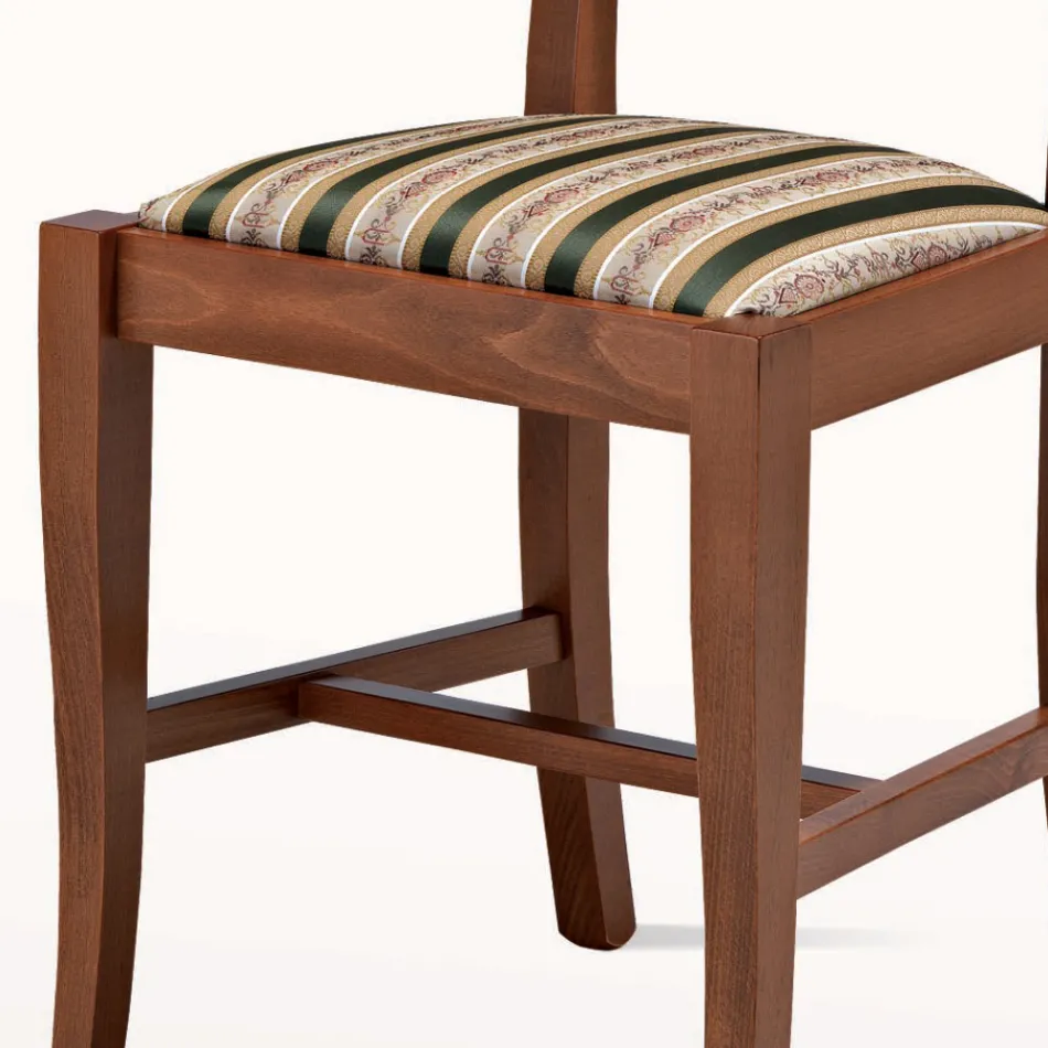 Silla de diseño clásico en madera y asiento en tela Made in Italy - Dorina Viadurini