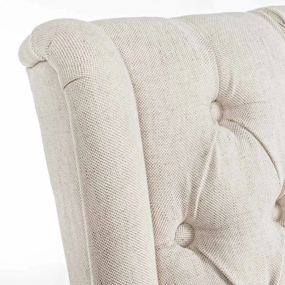 Silla de Diseño Clásico en Tela y Madera de Roble 2 Piezas Homemotion - Forla Viadurini