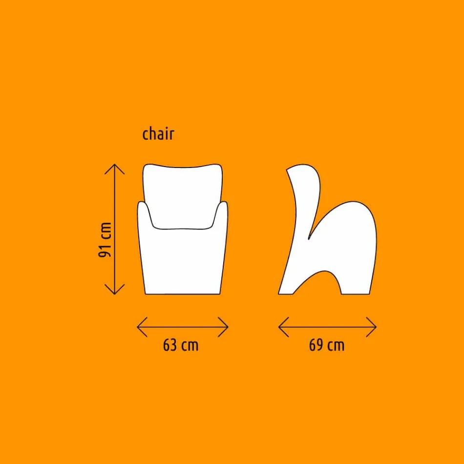 Silla de diseño para interior o exterior en plástico de colores 2 piezas - Lily by Myyour Viadurini