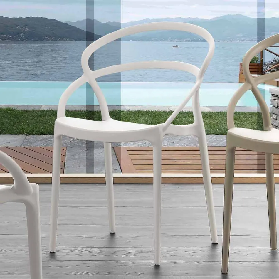 Silla de diseño moderno en polipropileno fabricada en Italia Pavia Viadurini