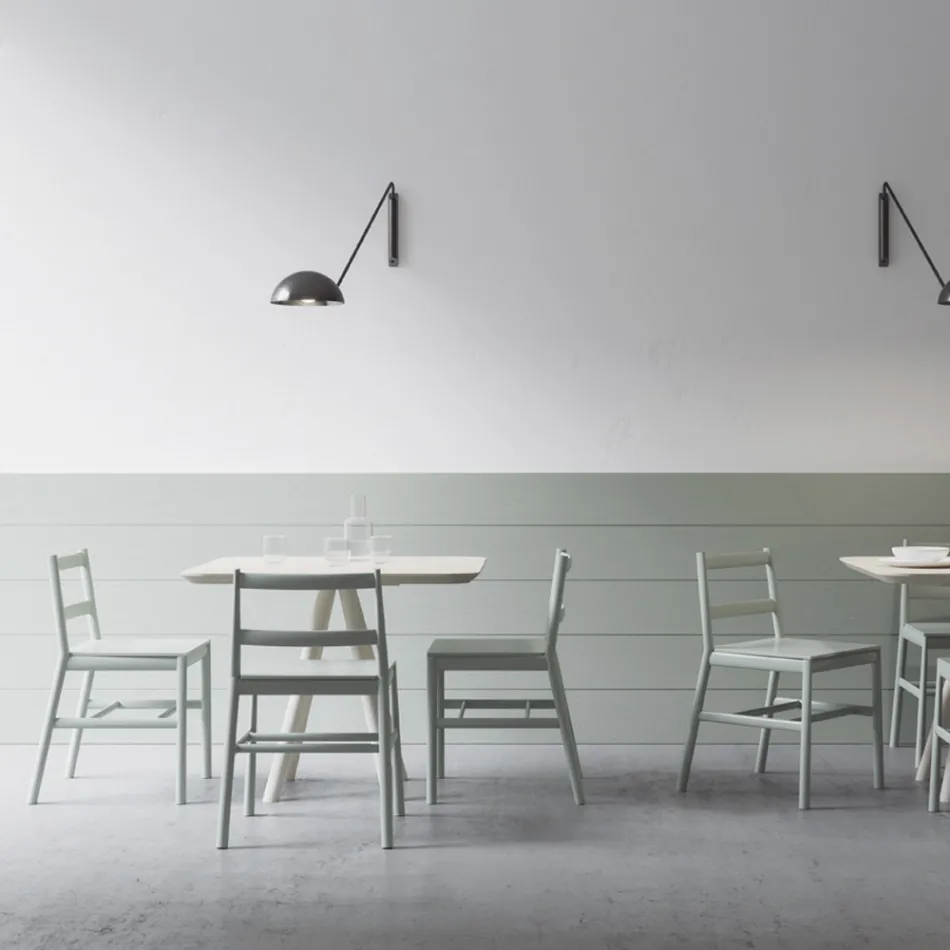 Silla de alta calidad en madera maciza de haya Made in Italy, 2 piezas - Nora Viadurini