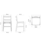 Silla de alta calidad en madera maciza de haya Made in Italy, 2 piezas - Nora Viadurini