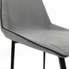 Silla de diseño en tela con patas cuadradas fabricada en Italia, 4 piezas - Oriella Viadurini