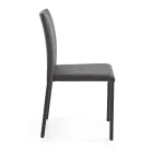 Silla elegante de diseño moderno en piel sintética de colores para el salón - Grenger Viadurini