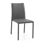 Silla elegante de diseño moderno en piel sintética de colores para el salón - Grenger Viadurini