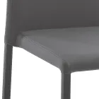 Silla elegante de diseño moderno en piel sintética de colores para el salón - Grenger Viadurini