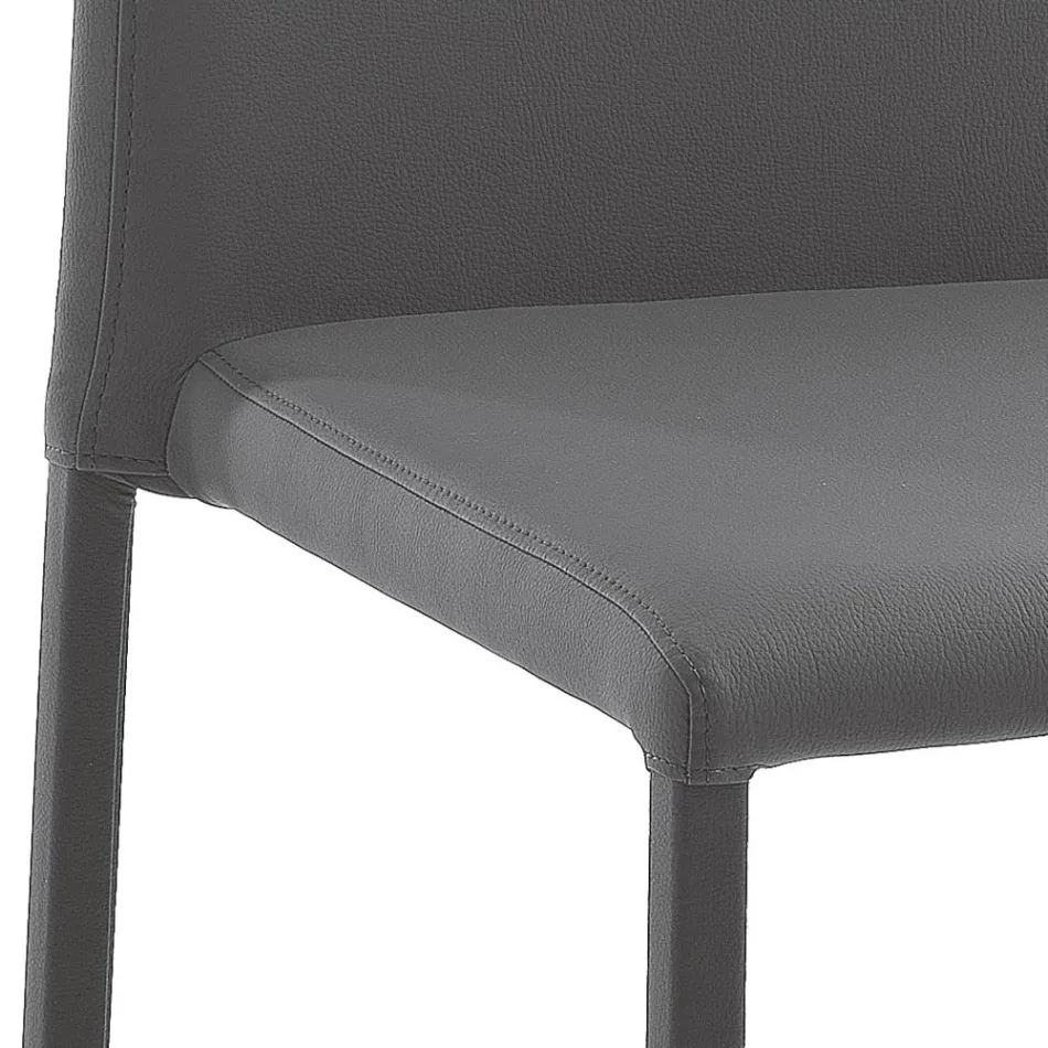 Silla elegante de diseño moderno en piel sintética de colores para el salón - Grenger Viadurini