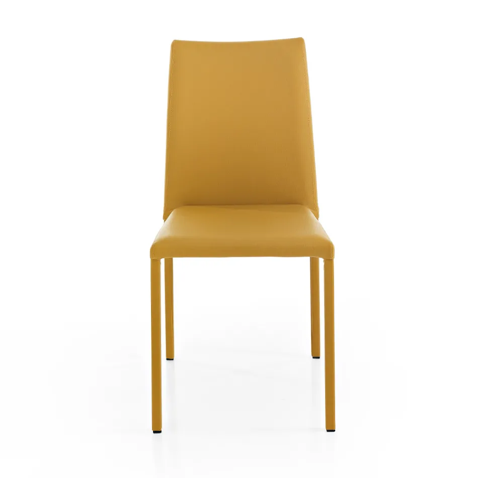 Silla elegante de diseño moderno en piel sintética de colores para el salón - Grenger Viadurini