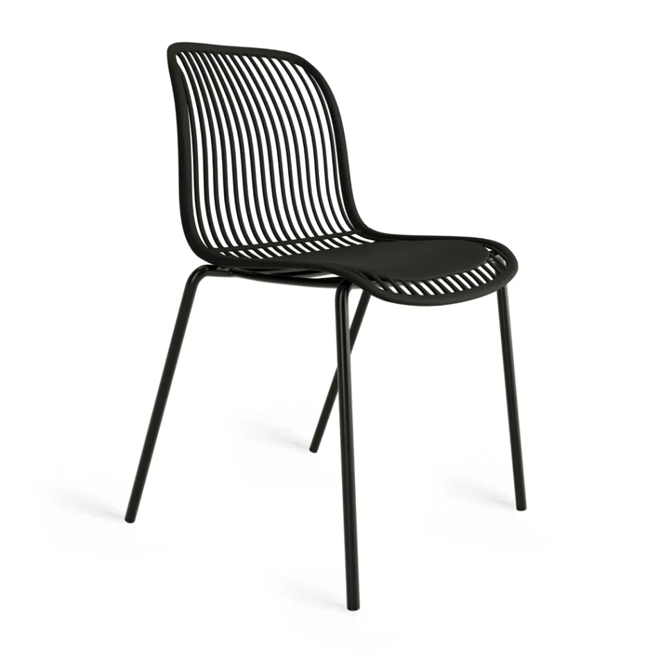 Chagall - Silla de diseño para interiores y exteriores en polipropileno y metal. Viadurini