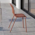 Chagall - Silla de diseño para interiores y exteriores en polipropileno y metal. Viadurini